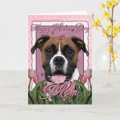 Mutter-Tag - rosa Tulpen - Boxer - Vindy Karte (Gelbe Blume)
