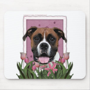Mutter-Tag - rosa Tulpen - Boxer - Vindy Mousepad