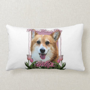 Mutter-Tag - rosa Tulpen - Corgi - Owen Lendenkissen