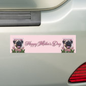 Mutter-Tag - rosa Tulpen - Mops Autoaufkleber (Auf Auto)