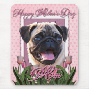 Mutter-Tag - rosa Tulpen - Mops Mousepad