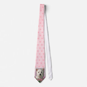Mutter-Tag - rosa Tulpen - Westie Krawatte