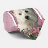 Mutter-Tag - rosa Tulpen - Westie Krawatte (Gerollt)