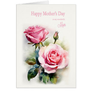 Mütter Tag Rose gestrichen Aquarell