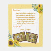 Mütter Tag Sonnenblumen Liebe Letter Foto Keepake Fleecedecke (Vorderseite)