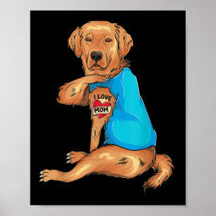 Mütter Tag Tattoo I Liebe Mama Golden Retriever Poster