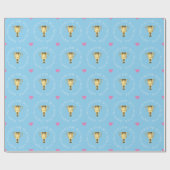 Mütter Tag Trophäe benutzerdefinierte Text blau Geschenkpapier (Flach)