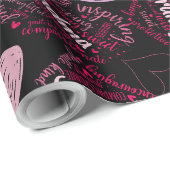 Mutter Tage Herz 01.Pink Black BG Geschenkpapier (Rolleneckpunkt)