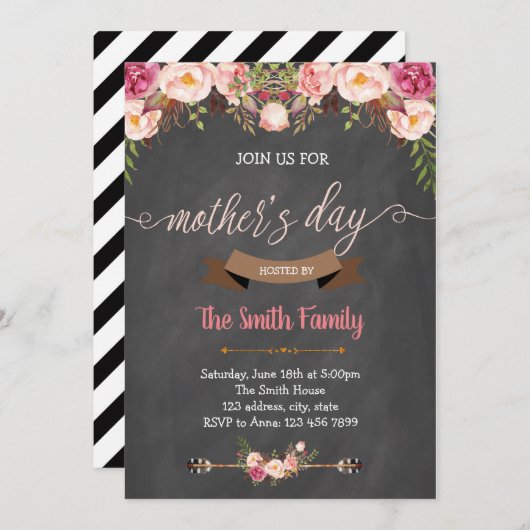 Mütter-Tagesbrunch-Einladung Einladung (Vorne/Hinten)