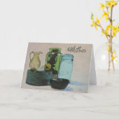 Mütter Tageskarte Grünes Glas Karte (Gelbe Blume)