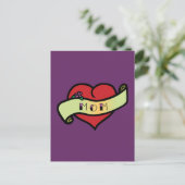 Mutter-Tattoo-Herz Postkarte (Stehend Vorderseite)