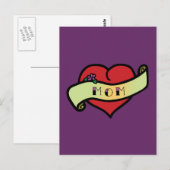 Mutter-Tattoo-Herz Postkarte (Vorne/Hinten)