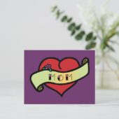 Mutter-Tattoo-Herz Postkarte (Stehend Vorderseite)