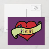 Mutter-Tattoo-Herz Postkarte (Vorne/Hinten)