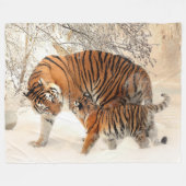 MUTTER TIGER MIT HER CUB FLEECEDECKE (Vorderseite (Horizontal))