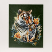 Mutter Tiger mit ihrem Cub Puzzle (Vertikal)