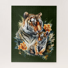Mutter Tiger mit ihrem Cub Puzzle