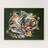 Mutter Tiger mit ihrem Cub Puzzle (Horizontal)