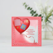 Mutter TLC Herzballonkarte Karte (Stehend Vorderseite)