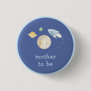 Mutter-To-Be-Over-The-Moon-Raumschiff-Baby-Party Button