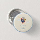 Mutter-To-Be-Raumschiff-Rakete-Bär-Junge-Baby-Part Button (Vorne & Hinten)