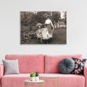 Mutter Töchter 1890 Heirloom Gartengarten Leinwanddruck (Insitu (Wohnzimmer))