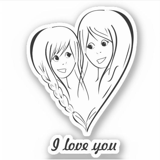 Mutter-Tochter-Aufkleber Aufkleber (Vorderseite)