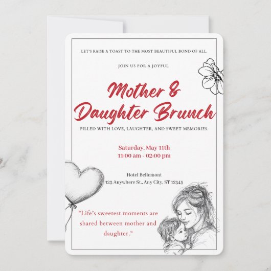 Mutter-Tochter-Brunch-Einladung (Vorderseite)
