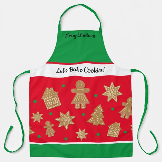 Mutter Tochter Custom Gingerbrett Weihnachten Schürze (Vorderseite)