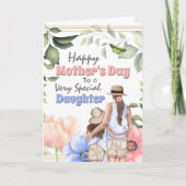 Mutter Tochter Illustration anemone Blume Karte (Vorderseite)