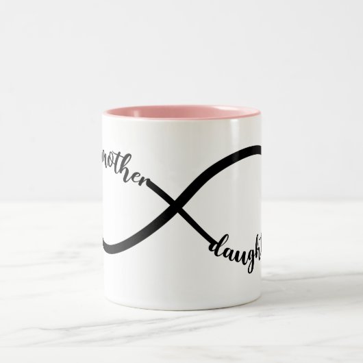 Mutter Tochter Infinity Zweifarbige Tasse (Mittel)