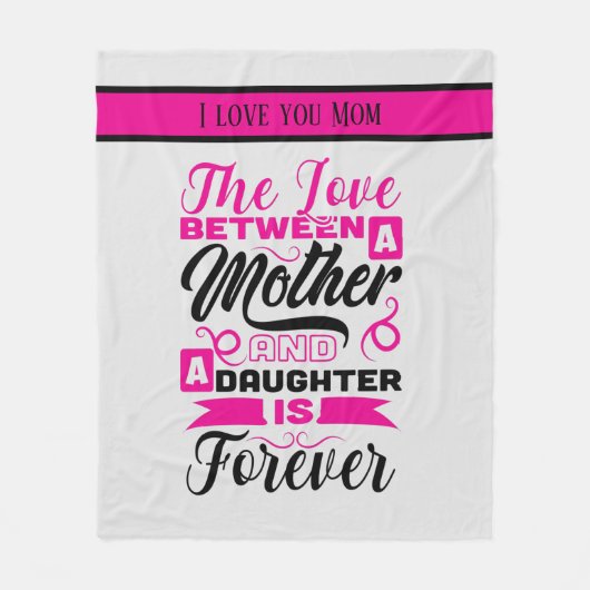 Mutter Tochter Liebe fügt Text hinzu Fleecedecke (Vorderseite)