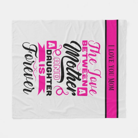 Mutter Tochter Liebe fügt Text hinzu Fleecedecke (Vorderseite (Horizontal))