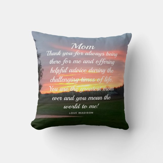Mutter Tochter Liebe Letter Sunset Personalisiert Kissen (Vorderseite)