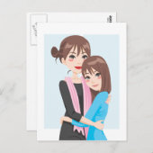 Mutter Tochter-Liebe Postkarte (Vorne/Hinten)