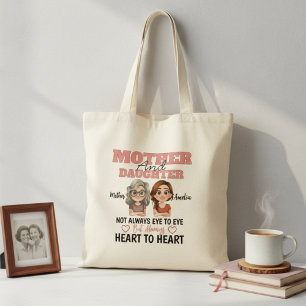 Mutter-Tochter-Liebe überwindet Entfernung, Herz z Tragetasche