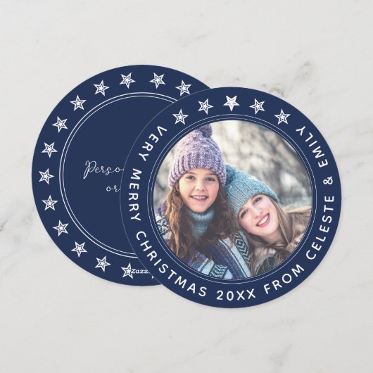 Mutter Tochter Navy Personalisierte Weihnachten (Vorne/Hinten)