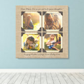 Mutter Tochter Personalisiert Instagram Foto Grid Leinwanddruck (Insitu (Holzboden))