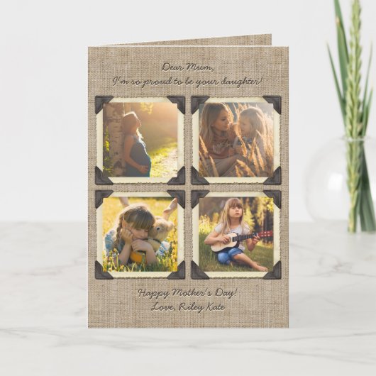 Mutter-Tochter personalisiertes Instagram Feiertagskarte (Vorderseite)