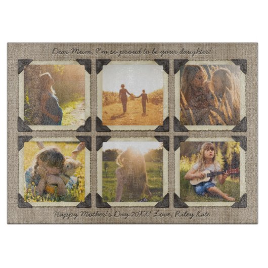 Mutter-Tochter personalisiertes Instagram Schneidebrett (Vorderseite)