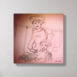 Mutter-Tochter-Portrait Leinwanddruck