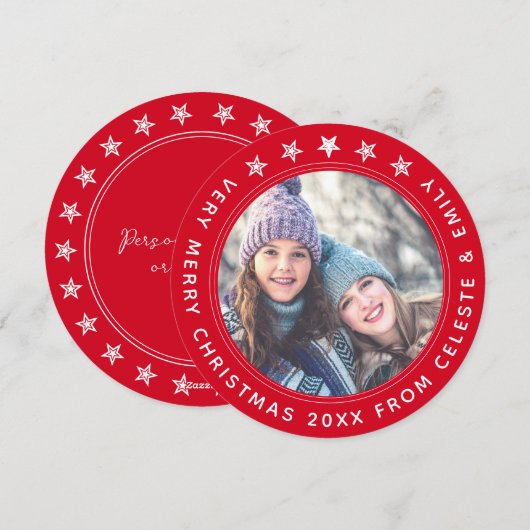 Mutter Tochter Red Anpassbar Frohe Weihnachten (Vorne/Hinten)