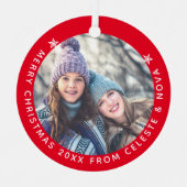 Mutter Tochter Red White Personalisiert Weihnachte Ornament Aus Metall (Vorderseite)