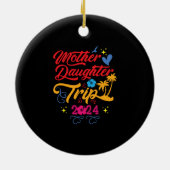 Mutter Tochter Reise 2024 Sommerfamilienanpassung Keramik Ornament (Hinten)