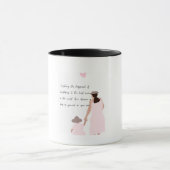 Mutter & Tochter rosa Herz-Silhouette Tasse (Zentrum)