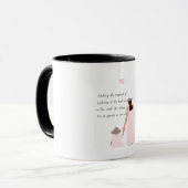 Mutter & Tochter rosa Herz-Silhouette Tasse (Vorderseite Links)