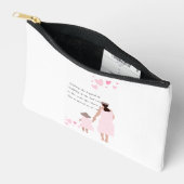 Mutter & Tochter rosa Herz Silhouette Zubehörtasche (Offen)