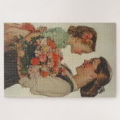 Mutter Tochter Sharing Special Moment Blume Puzzle (Horizontal)
