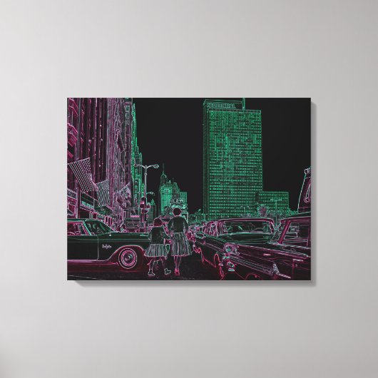 Mutter Tochter Shopping Michigan Ave Chicago 1961 Leinwanddruck (Vorderseite)