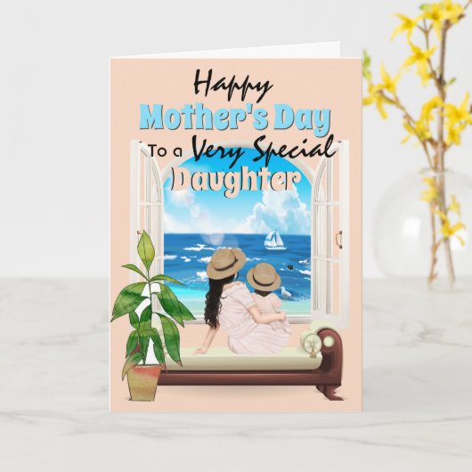 Mutter Tochter tropisches Paradies Fenster Karte (Gelbe Blume)